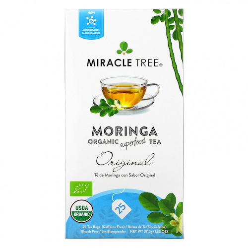 Miracle Tree, Moringa Organic Superfood Tea, Original, без кофеина, 25 чайных пакетиков, 37,5 г (1,32 унции) #1