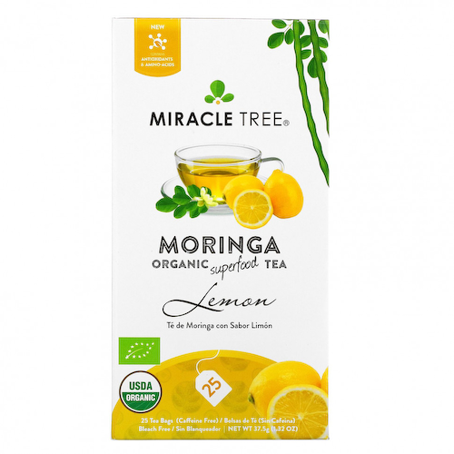 Miracle Tree, Moringa Organic Superfood Tea, лимон, без кофеина, 25 чайных пакетиков, 37,5 г (1,32 унции) #1