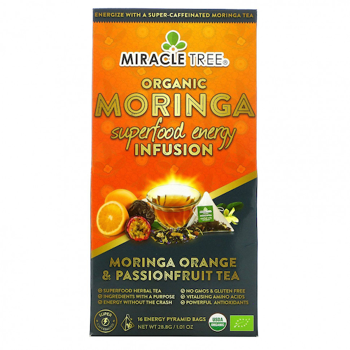 Miracle Tree, Organic Moringa Superfood Energy Infusion, чай из органической моринги с апельсином и маракуйей, 16 пакетиков, 28,8 г (1,01 унции) #1