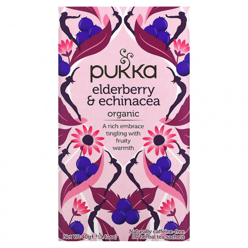 Pukka Herbs, Бузина и эхинацея, 20 пакетиков с фруктовым чаем, 40 г (1,41 унции) #1