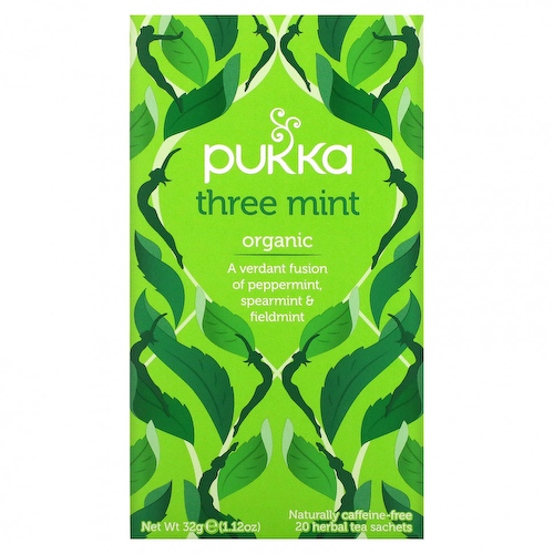 Pukka Herbs, Three Mint, без кофеина, 20 пакетиков травяного чая, 32 г (1,12 унции) #1