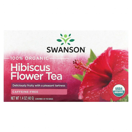 Swanson, Чай из цветов гибискуса, без кофеина, 20 чайных пакетиков, 40 г (1,4 унции) #1