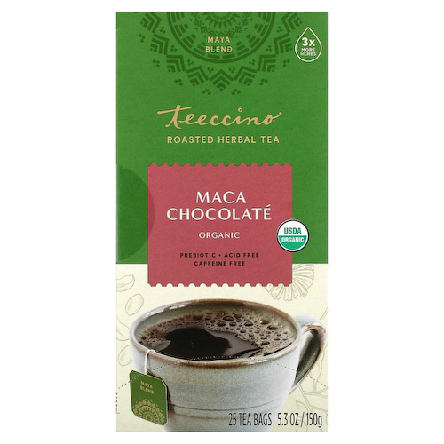 Teeccino, Органический жареный травяной чай, шоколад с мака, без кофеина, 25 чайных пакетиков, 150 г (5,3 унции) #1