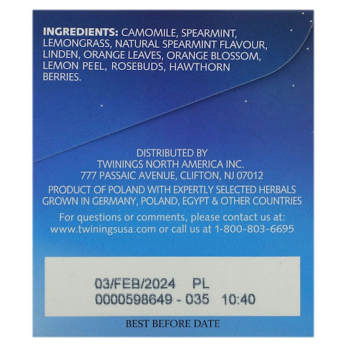 Twinings, Nightly Calm, травяной чай без кофеина, 20 чайных пакетиков, 29 г (1,02 унции) #1