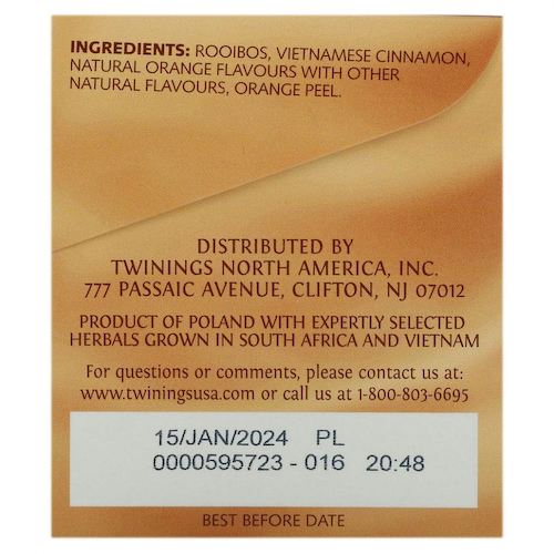 Twinings, травяной чай, апельсин и корица, без кофеина, 20 чайных пакетиков в индивидуальной упаковке, 40 г (1,41 унции) #1