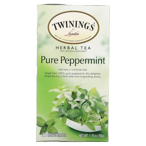 Twinings, травяной чай, чистая перечная мята, без кофеина, 25 чайных пакетиков, 50 г (1,76 унции) #1