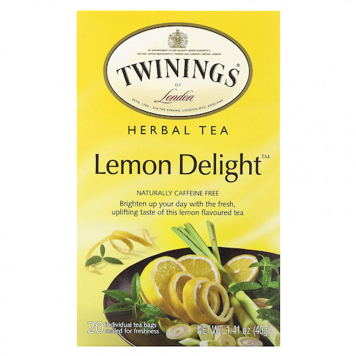Twinings, Травяной чай, лимонное наслаждение, без кофеина, 20 отдельных чайных пакетиков, 1,41 унц. (40 г) #1