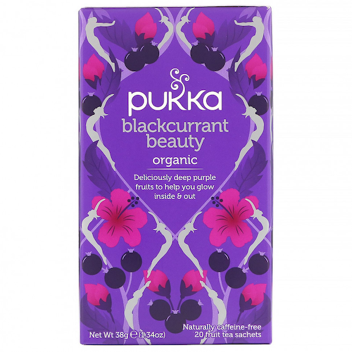 Pukka Herbs, Blackcurrant Beauty, органический чай с черной смородиной, без кофеина, 20 пакетиков с фруктовым чаем, 38 г (1,34 унции) #1