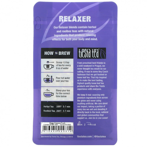 Tiesta Tea Company, Рассыпной чай премиального качества, манго Dreamzzz, без кофеина, 42,5 г (1,5 унции) #1