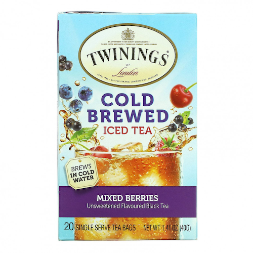 Twinings, холодный чай со льдом, несладкий черный чай, со вкусом ягод, 20 чайных пакетиков на одну порцию, 40 г (1,41 унции) #1