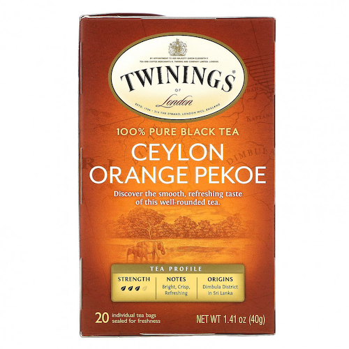 Twinings, Цейлонский апельсиновый чай Pekoe, 20 чайных пакетиков, 40 г (1,41 унции) #1