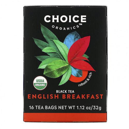 Choice Organic Teas, Black Tea, English Breakfast, 16 чайных пакетиков, 32 г (1,12 унции) #1