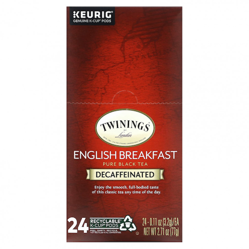 Twinings, Чистый черный чай, английский завтрак, без кофеина, 24 капсулы, по 3,2 г (0,11 унции) #1