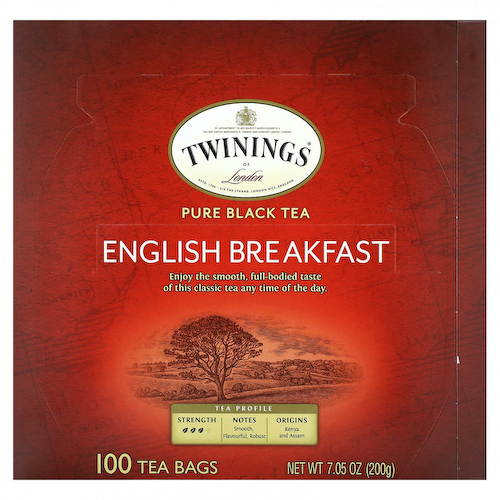 Twinings, Чистый черный чай, английский завтрак, 100 чайных пакетиков, 200 г (7,05 унции) #1