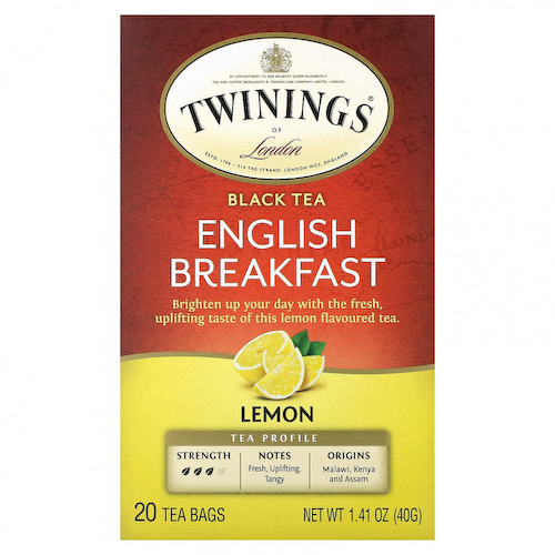 Twinings, English Breakfast, черный чай, лимон, 20 чайных пакетиков 40 г (1,41 унции) #1