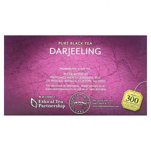 Twinings, Чистый черный чай, Дарджилинг, 50 чайных пакетиков, 100 г (3,53 унции) #1