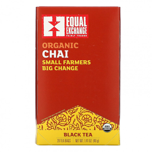 Equal Exchange, Органический черный чай с чаем, 20 чайных пакетиков, 40 г (1,41 унции) #1