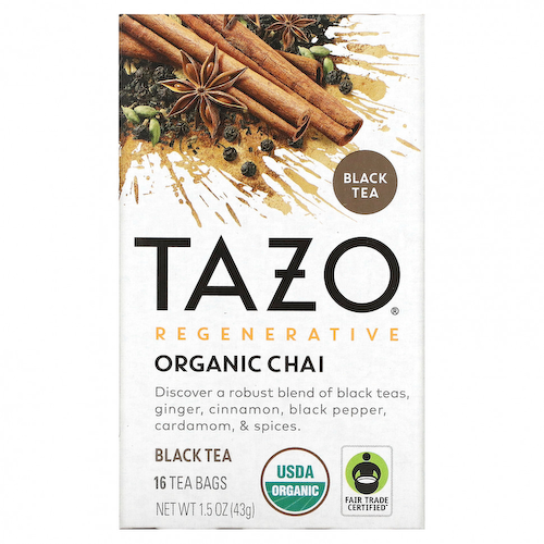 Tazo Teas, Regenerative, органический чай, черный чай, 16 чайных пакетиков, 43 г (1,5 унции) #1
