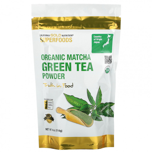 California Gold Nutrition, Superfoods, зеленый чай матча в порошке, 114 г (4 унции) #1