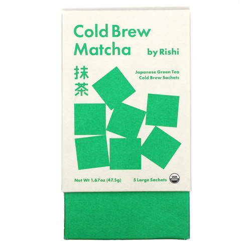 Rishi Tea, Cold Brew Matcha, японский зеленый чай, 5 больших пакетиков, 47,5 г (1,67 унции) #1