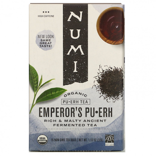 Numi Tea, Органический чай пуэр, императорский пуэр, 16 чайных пакетиков, 32 г (1,13 унции) #1