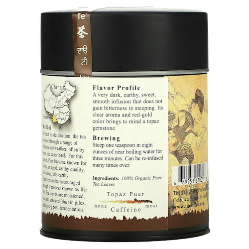 The Tao of Tea, 100% Органический Чай Пуэр Топаз, 3.5 унции (100 г) #1
