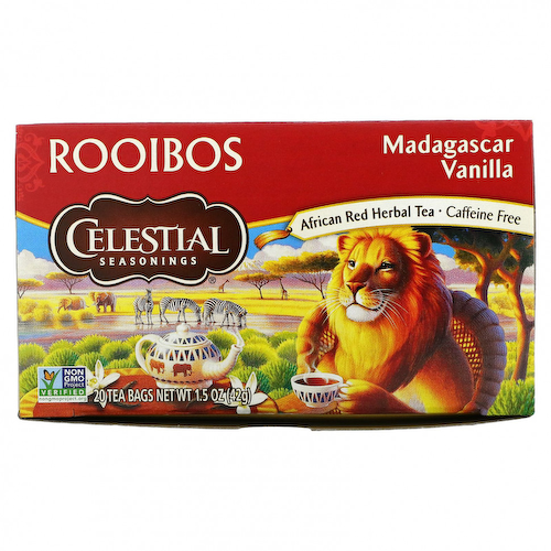 Celestial Seasonings, чай ройбуш, мадагаскарская ваниль, без кофеина, 20 чайных пакетиков, 42 г (1,5 унции) #1