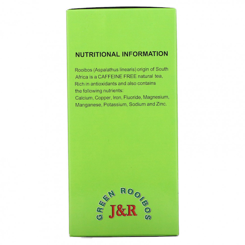 J&R Port Trading Co., Органический зеленый Ройбос, без кофеина, 40 чайных пакетиков, 3,53 унции (100 г) #1