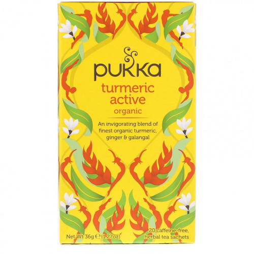 Pukka Herbs, Organic Turmeric Active, без кофеина, 20 пакетиков травяного чая, 36 г (1,27 унции) #1