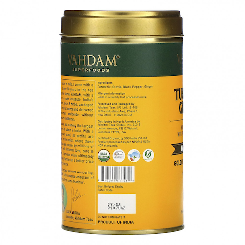 Vahdam Teas, смесь для латте, куркума и имбирь, 100 г (3,53 унции) #1