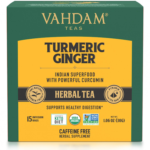 Vahdam Teas, травяной чай, куркума и имбирь, без кофеина, 15 чайных пакетиков, 30 г (1,06 унции) #1