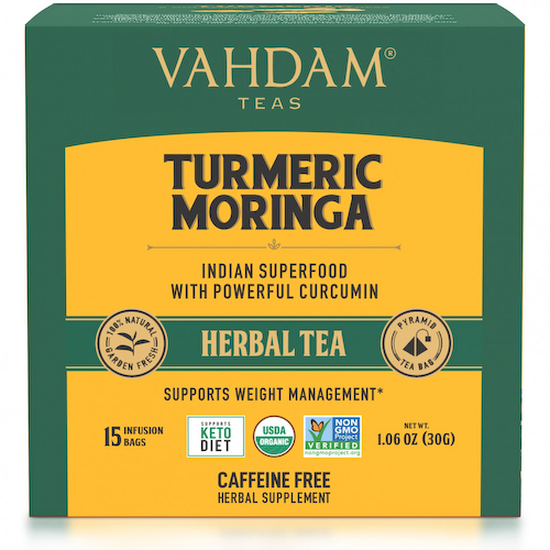 Vahdam Teas, травяной чай, куркума и моринга, без кофеина, 15 чайных пакетиков, 30 г (1,06 унции) #1