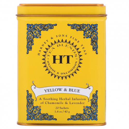 Harney & Sons, HT Tea Blend, желтый и голубой, ромашка и лаванда, без кофеина, 20 чайных саше, 40 г (1,4 унции) #1