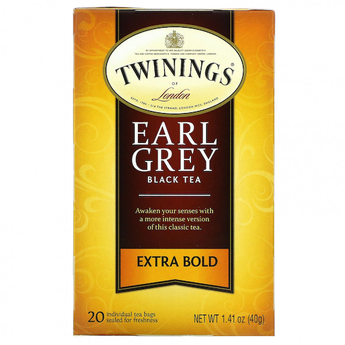 Twinings, Black Tea, Earl Grey, Extra Bold, 20 чайных пакетиков, 40 г (1,41 унции) #1