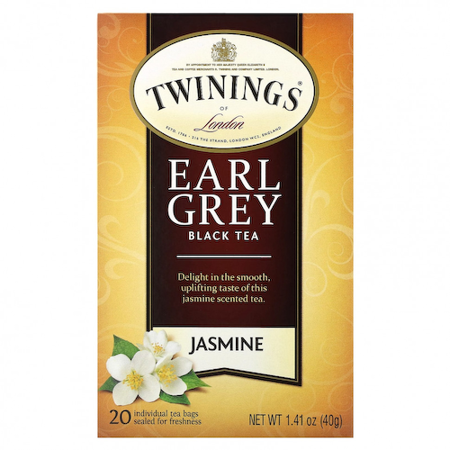 Twinings, Black Tea, Earl Grey, жасмин, 20 отдельных чайных пакетиков, 40 г (1,41 унции) #1