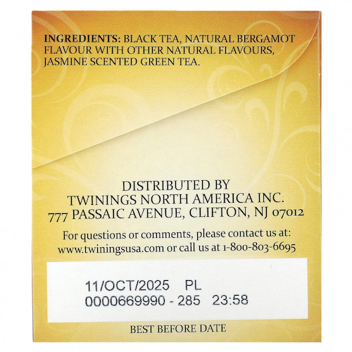 Twinings, Black Tea, Earl Grey, жасмин, 20 отдельных чайных пакетиков, 40 г (1,41 унции) #1