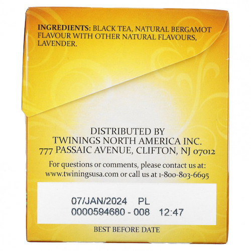 Twinings, 'Эрл Грей', черный чай с ароматом лаванды, 20 чайных пакетиков, 1,41 унции (40 г) #1