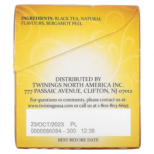 Twinings, Классический чай 'Эрл Грей', 25 пакетиков, 1.76 унций (50 г) #1