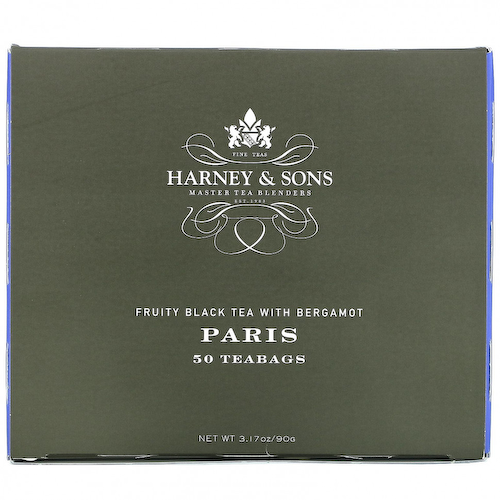 Harney & Sons, Paris, Черный фруктовый чай с бергамотом, 50 чайных пакетиков, 3,17 унции (90 г) #1