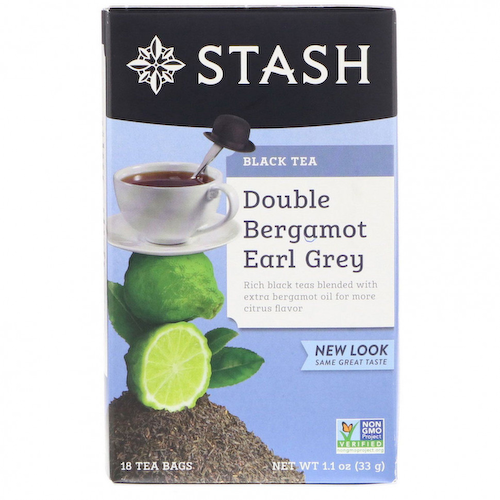 Stash Tea, Earl Grey, черный чай, двойной бергамот, 18 чайных пакетиков, 33 г (1,1 унции) #1