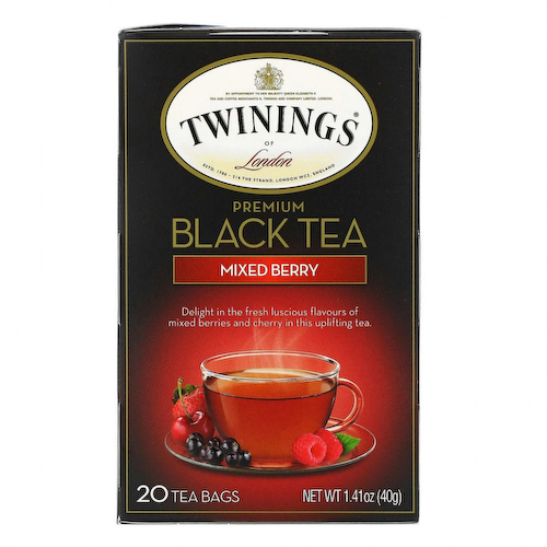 Twinings, черный чай премиального качества, ягодный вкус, 20 чайных пакетиков, 40 г (1,41 унции) #1