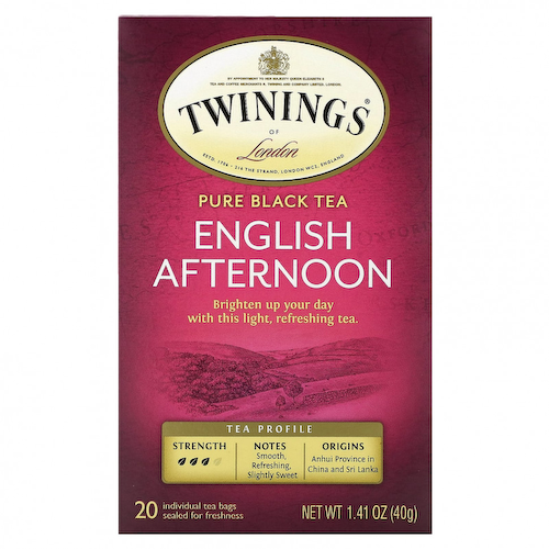 Twinings, Чистый черный чай, английский полдник, 20 чайных пакетиков, 40 г (1,41 унции) #1