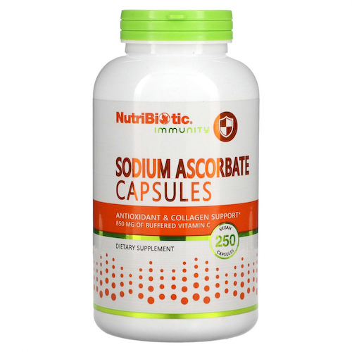 NutriBiotic, Immunity, аскорбат натрия, 250 растительных капсул #1