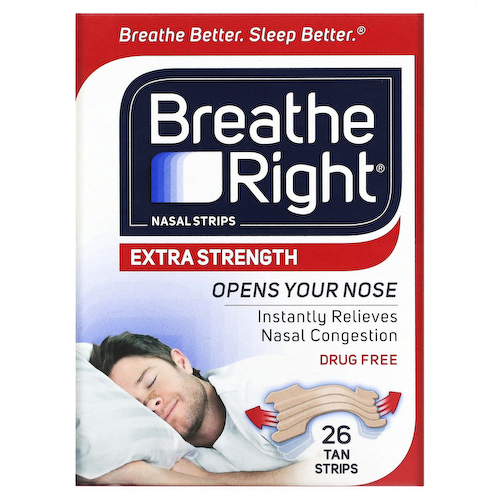 Breathe Right, Полоски для носа, усиленное действие, 26 шт. #1