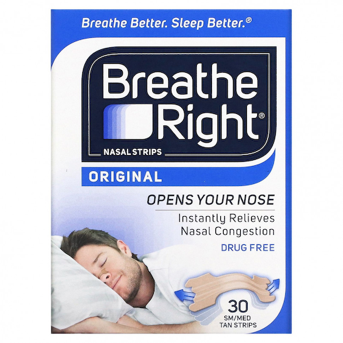 Breathe Right, Полоски для носа, оригинальные, маленькие / средние, 30 шт. #1