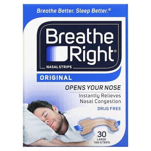 Breathe Right, Полоски для носа, оригинальные, большие, 30 шт. #1