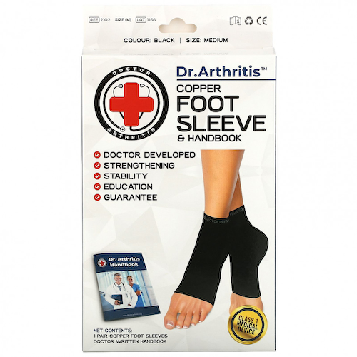 Doctor Arthritis, Медный футляр для ног и руководство, средний, черный, 1 пара #1