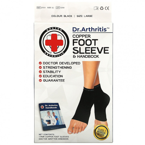 Doctor Arthritis, Медный футляр для ног и руководство, большой, черный, 1 пара #1
