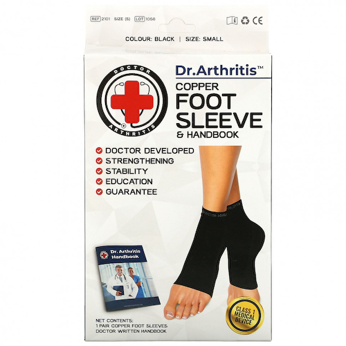 Doctor Arthritis, Медный футляр для ног и руководство, маленький, черный, 1 пара #1