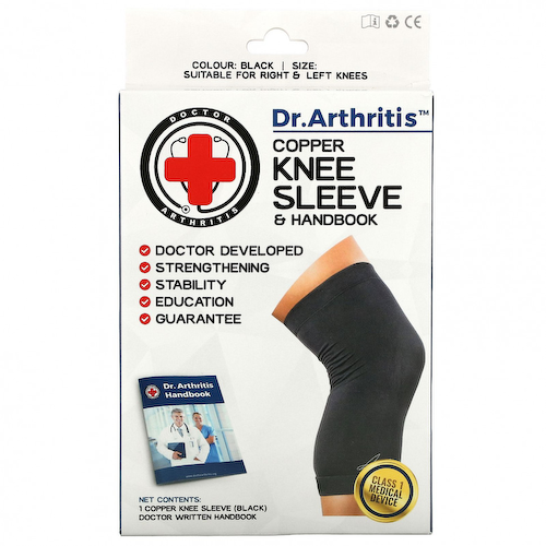 Doctor Arthritis, Медный наколенник и справочник, большой, черный, 1 рукав #1